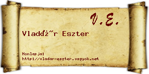 Vladár Eszter névjegykártya