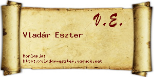 Vladár Eszter névjegykártya